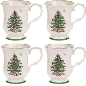 Spode Christmas Tree Romantic Shape Footed Mug
