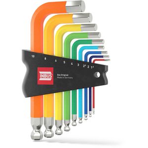 INBUS Sechskantschlüssel 79870 ColorGrip, 1,5 - 10mm, mit Kugelkopf, 9-teilig