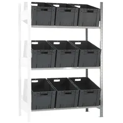 SCHULTE Lagertechnik Schrägbodenanbauregal 100 cm breit grau, 100 cm