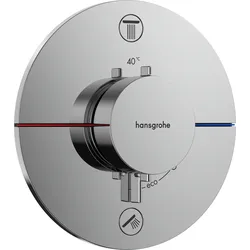 Hansgrohe ShowerSelect Comfort S Thermostat Unterputz, Chrom, 2 Verbraucher, einfache Installation, Sicherheitssperre bei 40°C