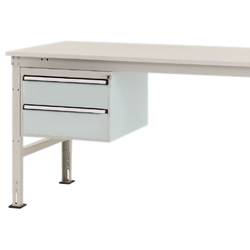 Manuflex ZB4517.7035 Gehäuse-Unterbau Mobil, Nutzhöhe 300 mm mit 2 Schubfächer. Für Tischtiefe 1200 mm