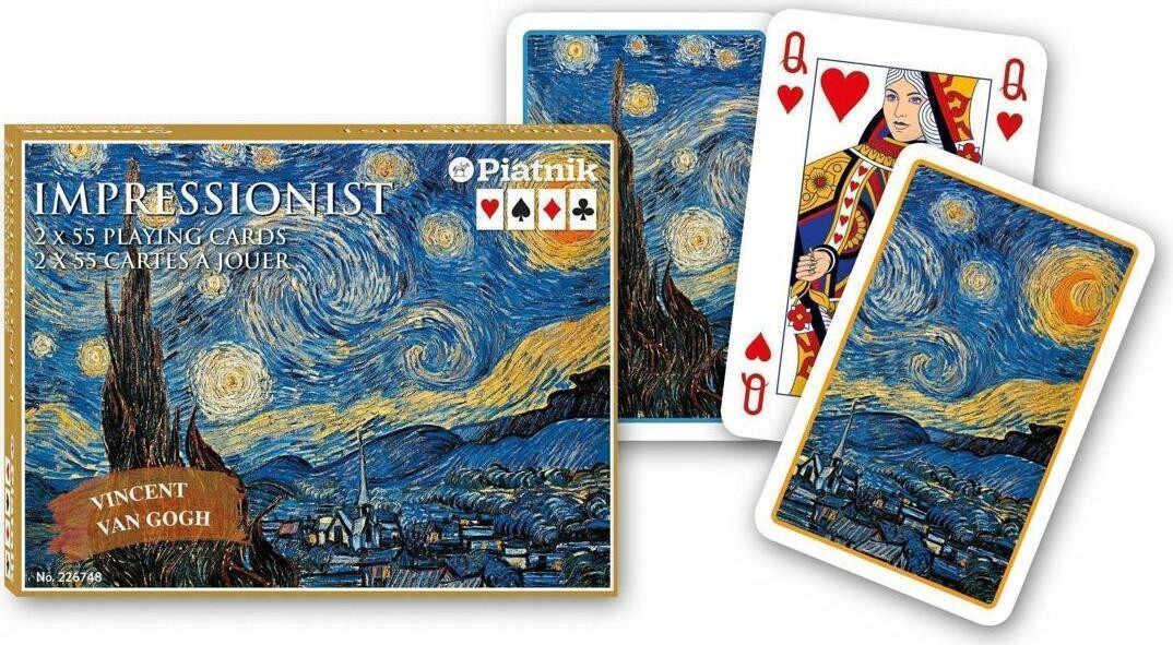 Piatnik Creativa Mente Vincent van Gogh Sterrennacht speelkaarten – dubbele set