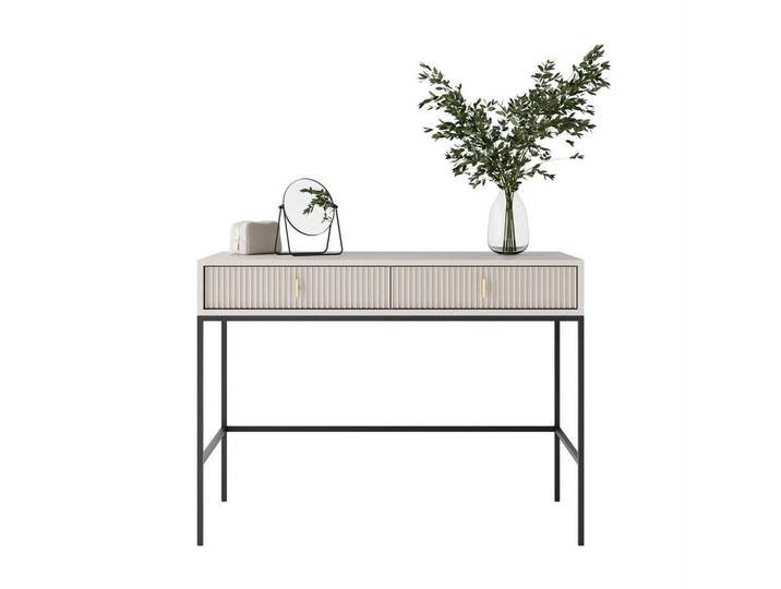 Lookway Konsole Midnight mit Schubladen auf Gestell kaschmir, Kaschmir, Schwarz, 104x77x50 cm, Wohnzimmer, Wohnzimmertische, Konsolentische