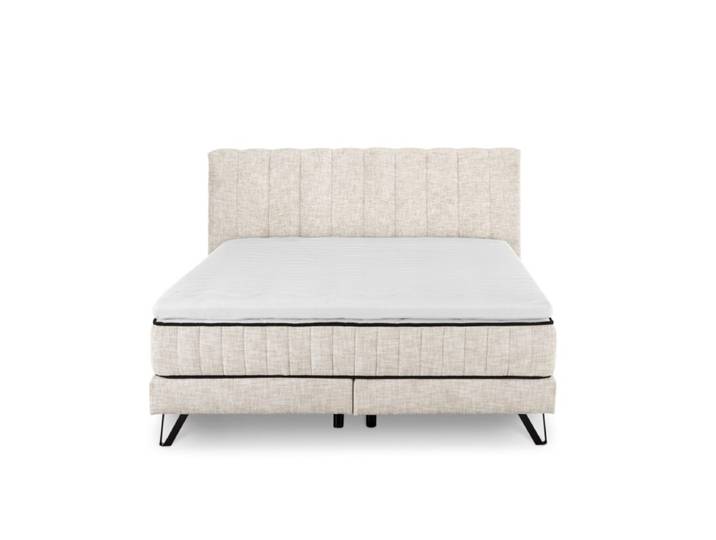 set one by Musterring Baldwin Boxspringbett inkl. Matratze und Kopfteil mit senkrechter Steppung - Ted 24 ivory Modern, Zeitlos