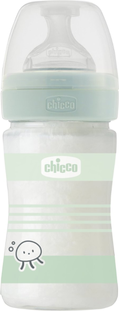 Chicco Well Being Biberão Vidro Fluxo Normal 0m+ 150ml Verde