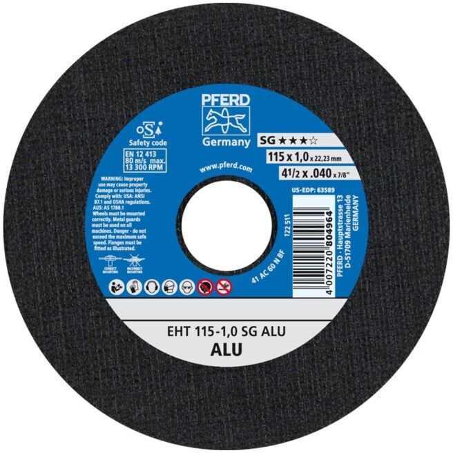 Pferd Disque de séparation droit pour aluminium A30NSG 115x1mm (61340415)