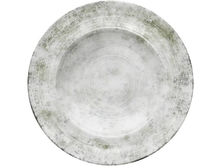 Pastateller VAN WELL Teller Set Korfu, 6er Set, Ø 27 cm , grau (grau, grün), H:4cm Ø:27cm, Porzellan, Speiseteller, Pastateller, Service, Geschirr-Set für 6 Personen