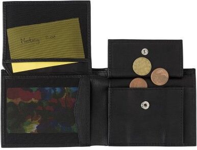 Portafoglio RFID Yvonne in pelle nera, anti-skimming, 12x9,5 cm Personalizzate o neutre