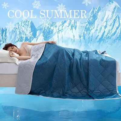 Lush Living Finds Cooling Blanket For Hot Sleepers Lightweight Summer Blanket & Soft Quilted Throw deep Lake Blue 1pc 78.74 98.43 Inches