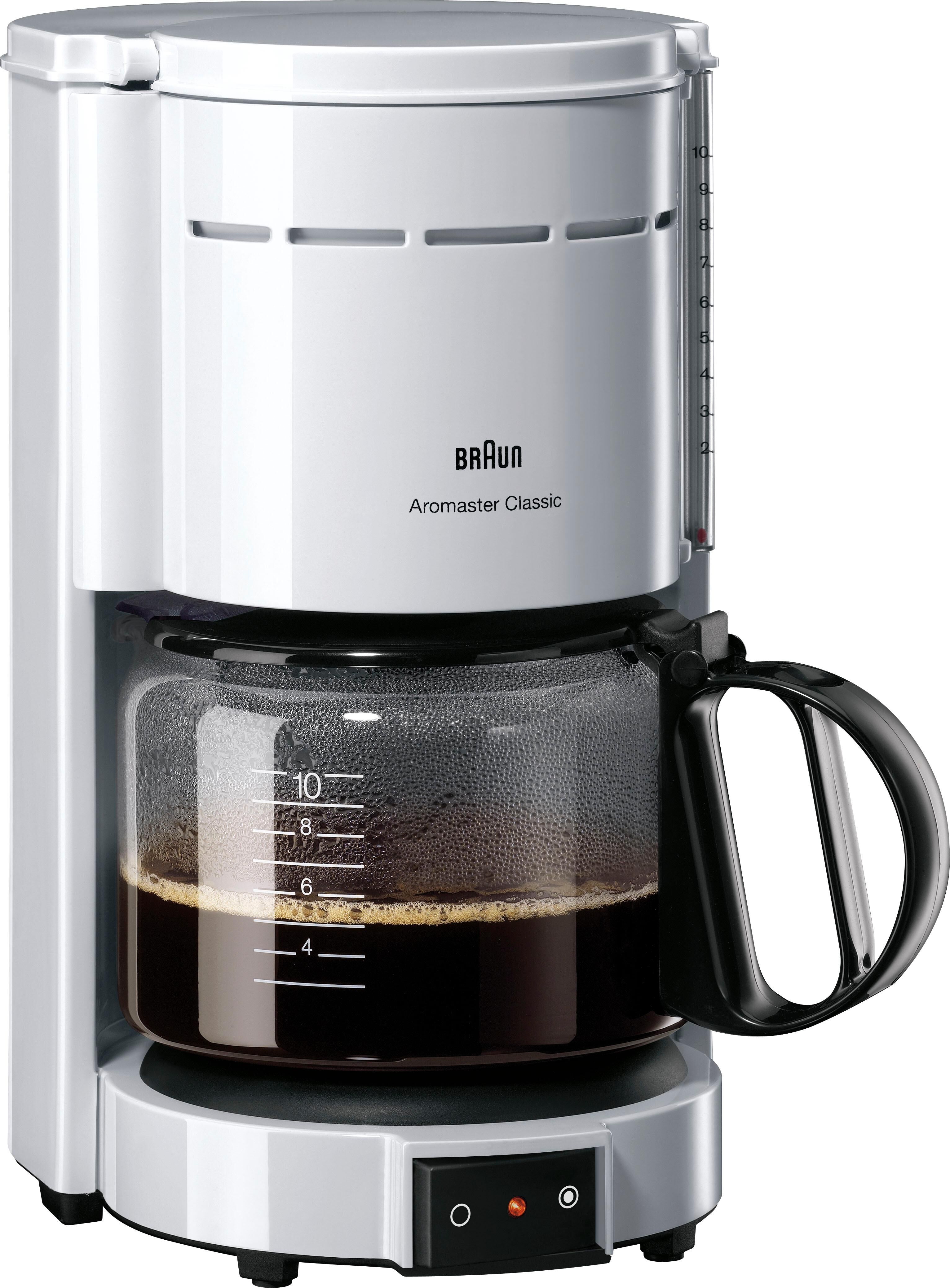 Braun Filterkaffeemaschine "Aromaster Classic KF 47/1", weiß, 10, Kaffeemaschinen, 1.000 W, automatische Abschaltung, herausnehmbarer Filterkorb, Filterkaffeemaschine