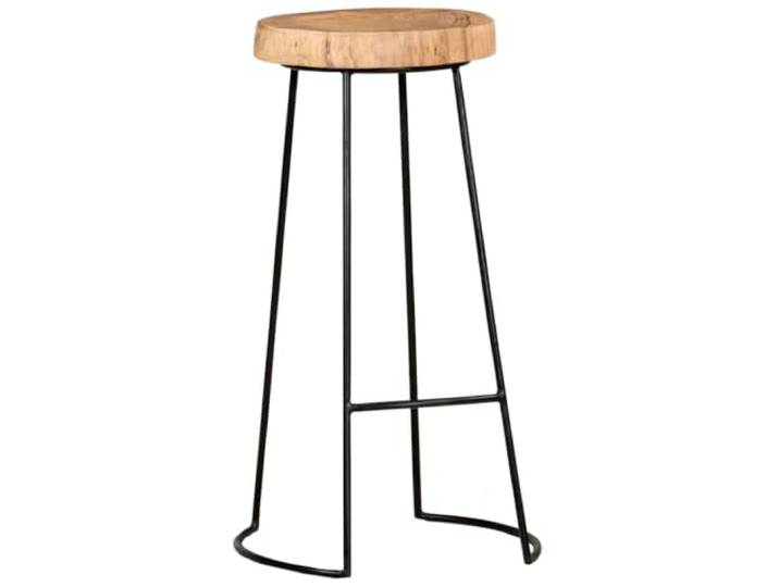 Barhocker aus massivem Akazienholz, 2-teilig, mit Fußstütze, Massives Akazienholz, pulverbeschichteter Stahl, belastbar bis 110 kg pro Sitz, einzigartige natürliche Farben