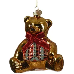 Christmas Decorations Christbaumschmuck 10cm Glas Teddybär Weihnachtskugeln Weihnachtsbaumschmuck Gold