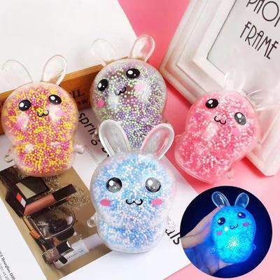 Inspired Finds Squishy Bunny Stress Ball With Light Fun Fidget Toy For Kids & Easter Squishy Bunny Stress Ball With Light Fun Fidget Toy For Kids & Easter