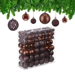 Relaxdays Weihnachtskugeln im 150er Set Braun,Silber