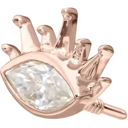 14 Karat Gold Schraubaufsatz mit Außengewinde MOISSANIT-OVAL + SONNENSTRAHLEN