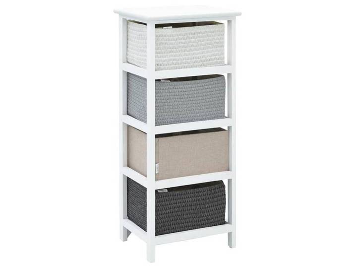 Elégant Buffet bahut Blanc - Armoire de rangement 4 tiroirs Bois PRO1495963947797