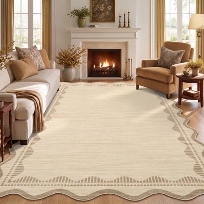 Garvee Modern Scalloped Border Area Rugs for Living Room Bedroom