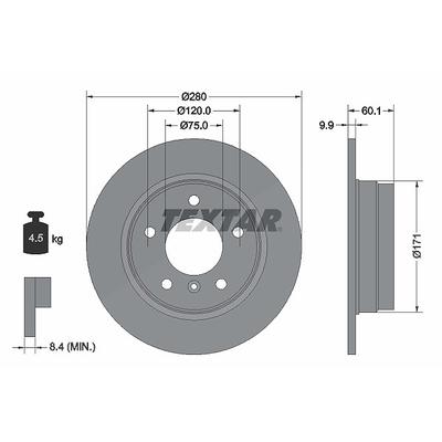 Textar Bremsscheibe [Hersteller-Nr. 92055703] für BMW, De La Chapelle