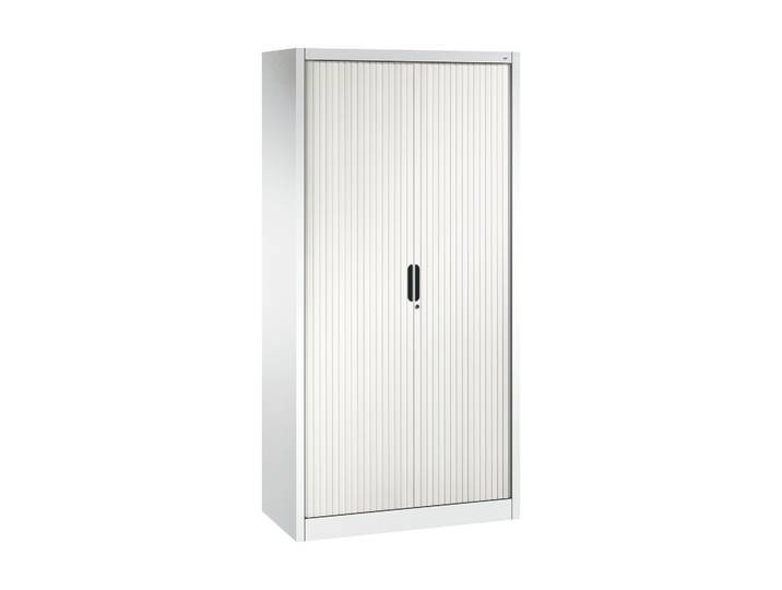 Roller Shutter Cabinet C+P Omnispace 100 x 42 x 198 cm, White, with key, New - Space-saving solution