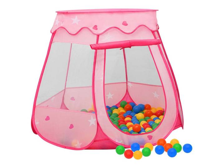vidaXL Spielzelt NA Kinder-Spielzelt mit 250 Bällen Rosa 102x102x82 cm