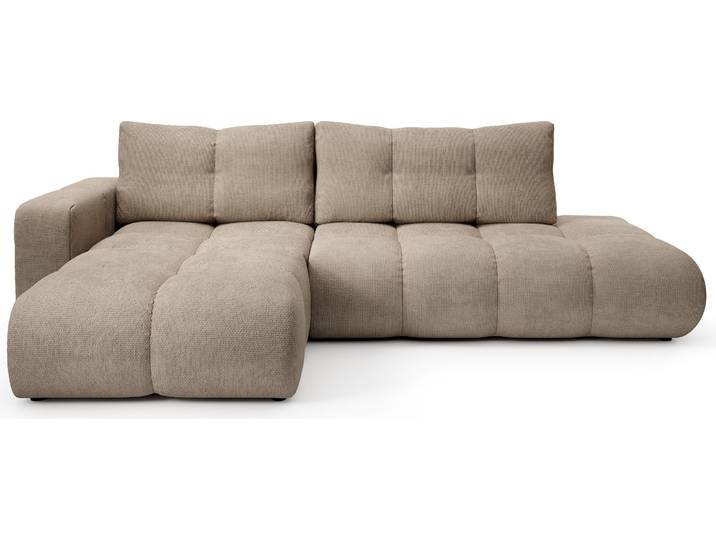Masseno Ecksofa DUCA L-S mit Schlaffunktion L-Form, Sofa mit Bettkasten, Wohnzimmersofa, Couch, Soffa, Bettsofa, Couchgarnitur- Grau, FLOW 01