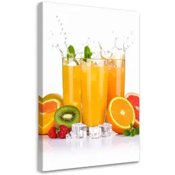 LEINWANDBILD Orangensaft mit Früchten 70x100cm
