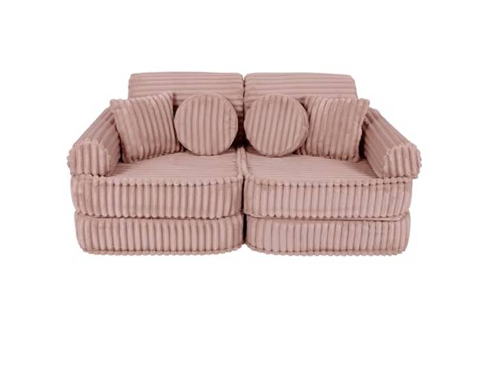 MEOWBABY Kindersofa – Spielsofa für Kinder – Weiche Klappsofa mit Schlaffunktion – Kuschelecke für Kinderzimmer, Cord, Ecru