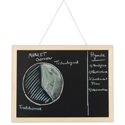 Relaxdays 2 x Kreidetafel mit Holzrahmen 30x40 cm Hellbraun,Schwarz