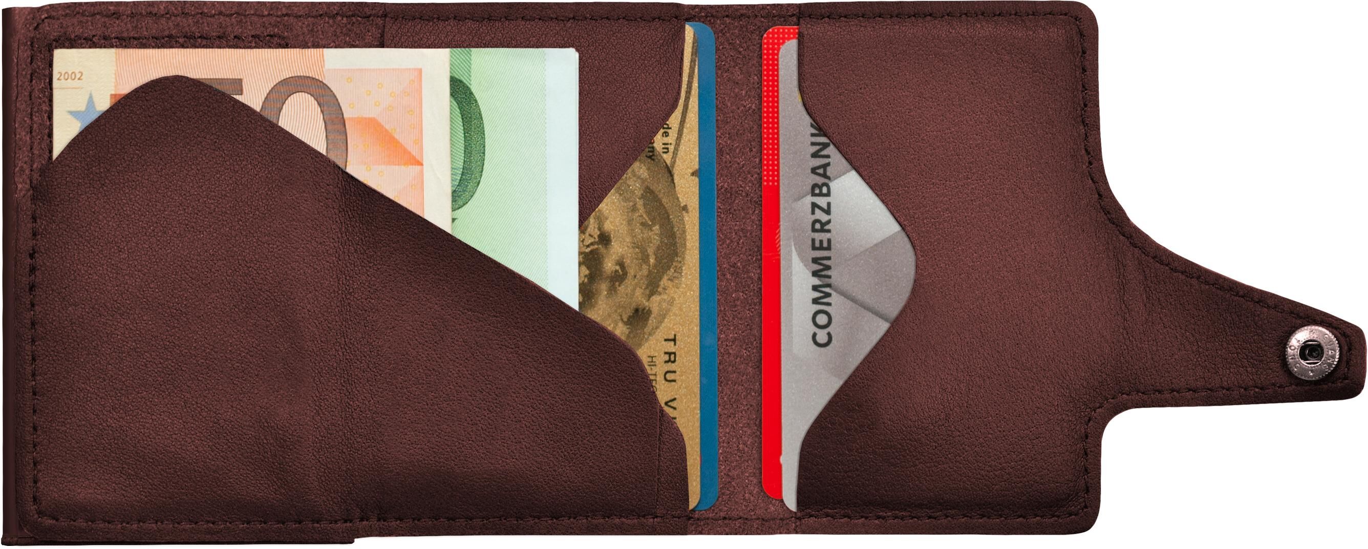 Geldbörse "TRU VIRTU Click & Slide Coin Wallet", Herren, braun (braun, silberfarben), Kleinlederwaren Geldbörse braun, silberfarben Einheitsgröße