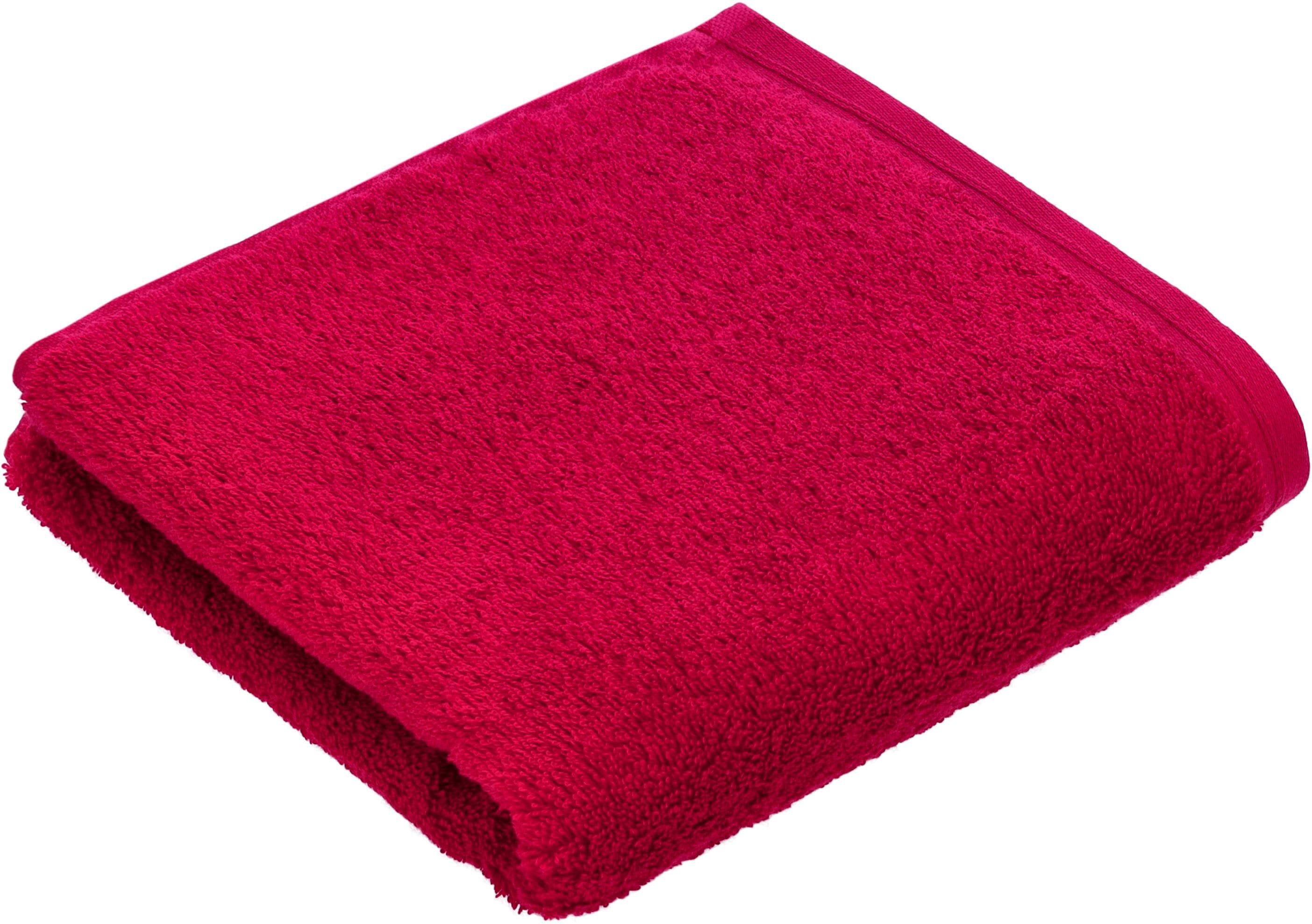 Badetuch VOSSEN "Vegan Life", rot (kirschrot), B:100cm L:150cm, Webfrottier, Obermaterial: 100% Baumwolle, Handtücher, Badetuch, 100% vegan kirschrot B/L: 100cmx150cm, 1 Stk., Webfrottier
