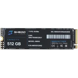 Nowy Dysk SSD SHEDO N600 512GB M.2 2280 PCI-E NVMe 3000/1200MBs