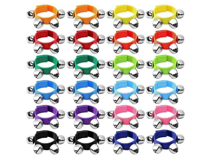 Armband mit Glöckchen 24-teiliges Set 12 Farben, Mehrfarbig, Metall, 22 cm, Dekoration, Weihnachtsdekoration, Winterdeko