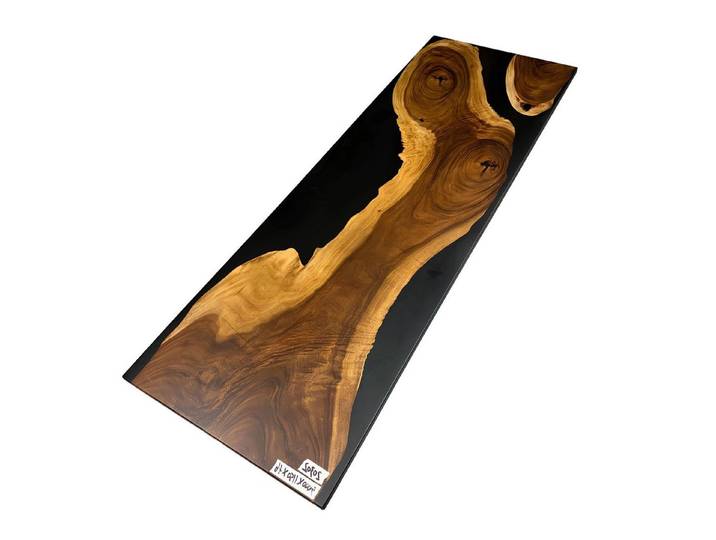 Xlmoebel Esstisch Massiver Echtholz Tisch mit Epoxidharz Wasserfall-Design (Esstisch, Esstisch), Hergestellt in Europa