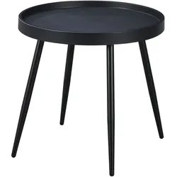 Hardin 1fachgut Beistelltisch mit Metallbeinen und Pulverbeschichtung, ca. 49,5 x 49,5 x 47,5 cm - Schwarz