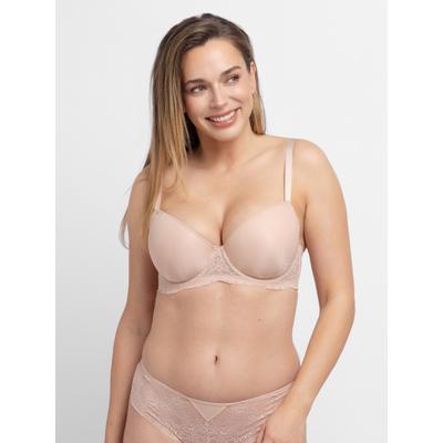 Balconette-BH DORINA "Grady 2pp", Damen, Gr. 80, Cup C, beige (pink), Obermaterial: 66% Polyamid, 25% Polyester, 9% Elasthan, BHs Balconette-BH