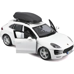 Bburago EuroTrek Porsche Macan m. Dachbox 1/24 weiss