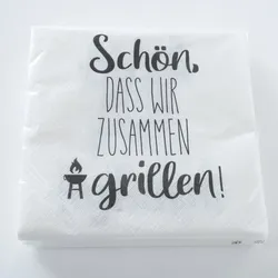 Serviette Schön weiß 20 Stück Design 3