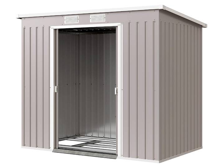 Outsunny Metall Gerätehaus 2,42 m², Geräteschuppen mit Pultdach Belüftung