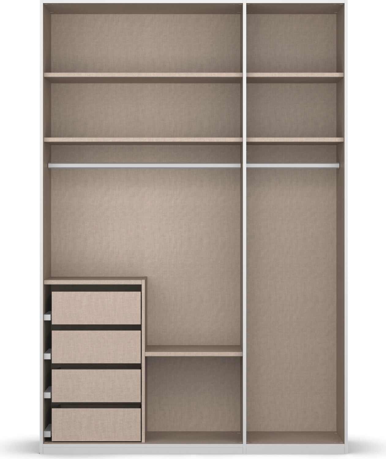 Kleiderschrank RAUCH "Drehtürenschrank Schrank Garderobe Wäscheschrank SKAT MERIDIAN", grau (graphit), B:151cm H:235cm T:63cm, Holzwerkstoff, Schränke, Kleiderschrank, mit Schubladeneinsatz, Wäscheeinteilung, Innenspiegel MADE IN GERMANY