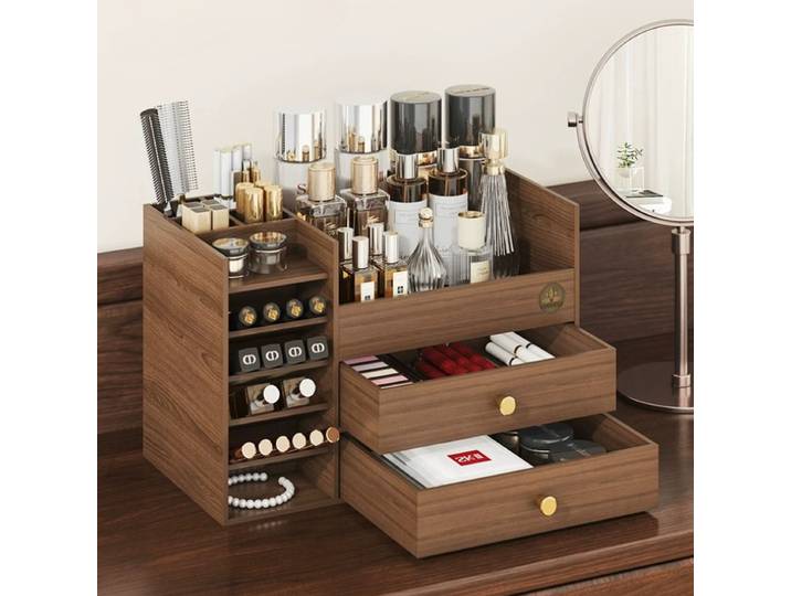 Boîte de rangement cosmétique grande capacité, organisateur de bureau, support pour rouges à lèvres et soins de la peau pour coiffeuse et décoration intérieure