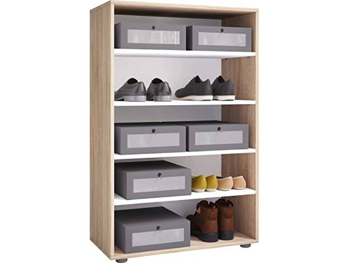 VCM Schuhschrank Sonoma-Eiche 70x37x110 cm 5 Fächer Holzwerkstoff Flur Platz für mehrere Paar Schuhe übersichtlich sortiert - im Flur - für Schuhliebhaber - langlebig verarbeitet