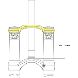 Brücke für Dorado Expert, Manitou, Obere Brücke, langer Offset (57 mm) für 29", hohe Ausführung, Farbe: Schwarz, VE: 1 St.