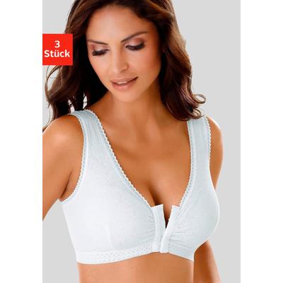 Soft-BH "Comfort Day & Night Bra, BH ohne Bügel, bügelloser BH, Baumwoll-BH", Damen, Gr. 80, Cup B/C/D, weiß (2xweiß, puder), Obermaterial: 57% Baumwolle, 38% Polyester, 5% Elasthan, PETITE FLEUR BY LASCANA, Basic, BHs Soft-BH, mit Vorderverschluss,...