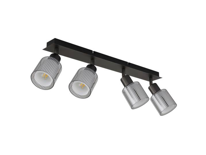Globo Strahler, Weiss, Schwarzchrom, Metall, Glas, 8x18.6x56 cm, CE, drehbar, schwenkbar, Lampen & Leuchten, Innenbeleuchtung, Spots & Strahler, Deckenspots