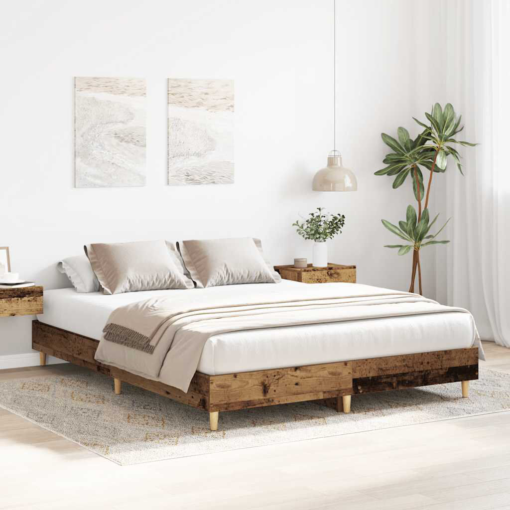 Alpen Home Bed Frame No Mattress Engineered Wood Old Wood 153 x 203cm