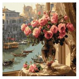 Ideyka Malen nach Zahlen - Rosen in Venedig 40x40cm (70187790)