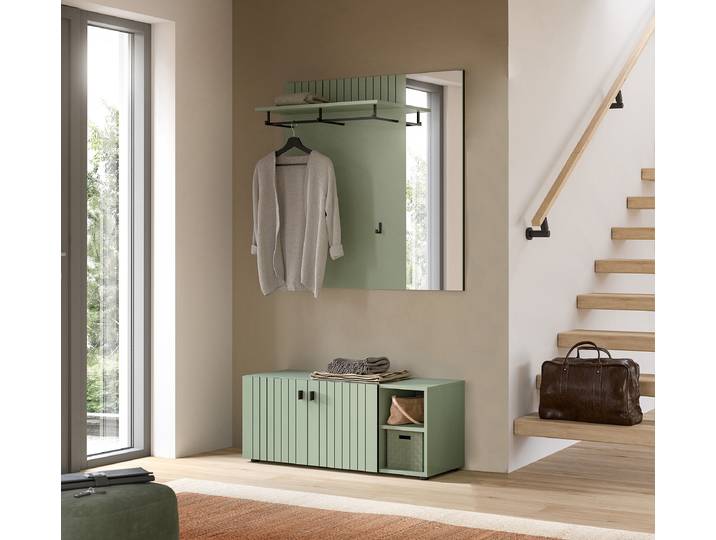 home24 Halbankje Station 106 x 43 x 37cm groen
