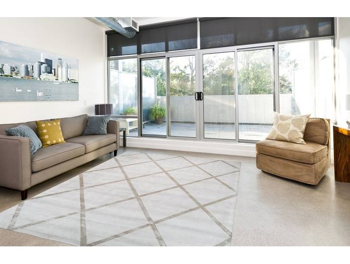 Teppich KAYOOM Luxury 210 Gr. 4, beige (natur, taupe), B:160cm H:13mm L:230cm, Viskose, Teppiche, Teppich, Kurzflor, handweb, Hoch Tief Struktur, Wohnzimmer