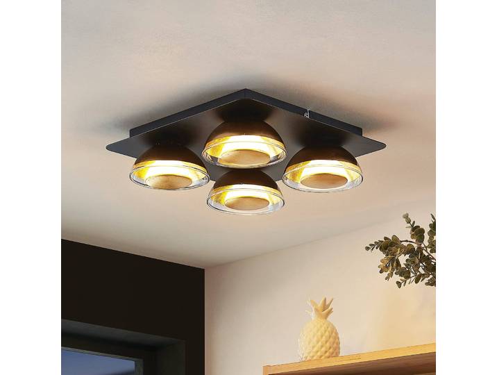 Deckenleuchte Erin Lindby, schwarz, für Wohn- / Esszimmer, Metall