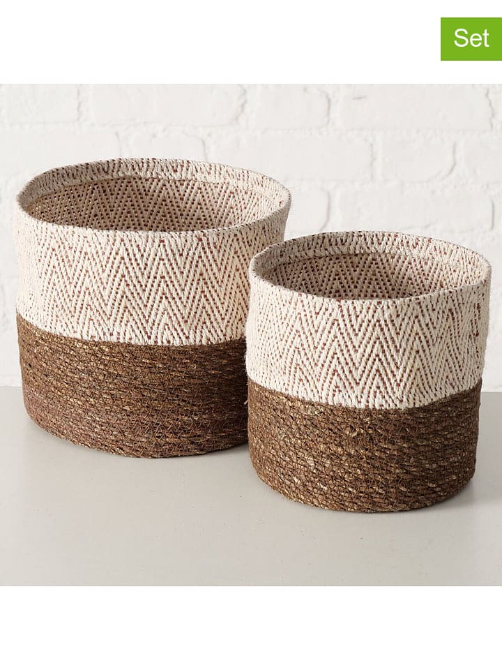 Boltze 2er-Set: Körbe "Eija" in Braun/ Weiß - onesize